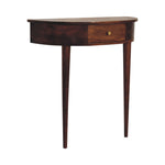 Load image into Gallery viewer, Walnut Finish Half-Moon Console Table
