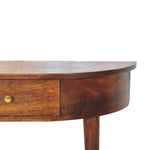 Load image into Gallery viewer, Walnut Finish Half-Moon Console Table

