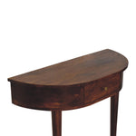Load image into Gallery viewer, Walnut Finish Half-Moon Console Table
