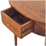 Load image into Gallery viewer, Walnut Finish Half-Moon Console Table
