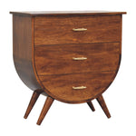 Load image into Gallery viewer, Modern Half-Moon Wooden Chest of Drawers with Brass Handles
