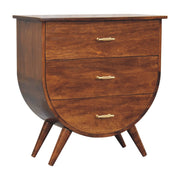 Modern Half-Moon Wooden Chest of Drawers with Brass Handles