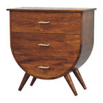 Load image into Gallery viewer, Modern Half-Moon Wooden Chest of Drawers with Brass Handles
