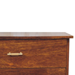 Load image into Gallery viewer, Modern Half-Moon Wooden Chest of Drawers with Brass Handles
