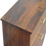 Load image into Gallery viewer, Modern Half-Moon Wooden Chest of Drawers with Brass Handles
