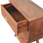 Load image into Gallery viewer, Modern Half-Moon Wooden Chest of Drawers with Brass Handles
