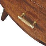 Load image into Gallery viewer, Modern Half-Moon Wooden Chest of Drawers with Brass Handles
