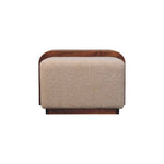 Load image into Gallery viewer, Modern Bouclé Upholstered Bench with Sculpted Wood Center
