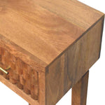 Load image into Gallery viewer, Handcrafted Wooden Console Table with Woven Drawer Fronts
