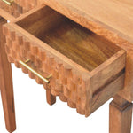 Load image into Gallery viewer, Handcrafted Wooden Console Table with Woven Drawer Fronts
