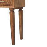 Load image into Gallery viewer, Handcrafted Wooden Console Table with Woven Drawer Fronts
