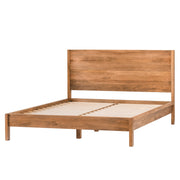 Solid Wood Platform Bed with Slatted Headboard