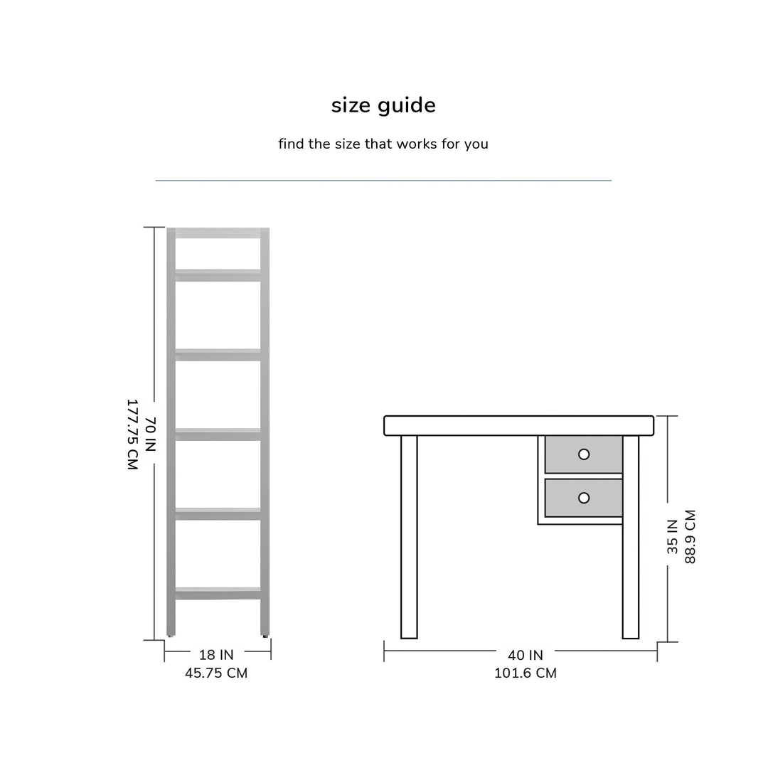 Slim Solid Wood 5-Tier Book Shelf