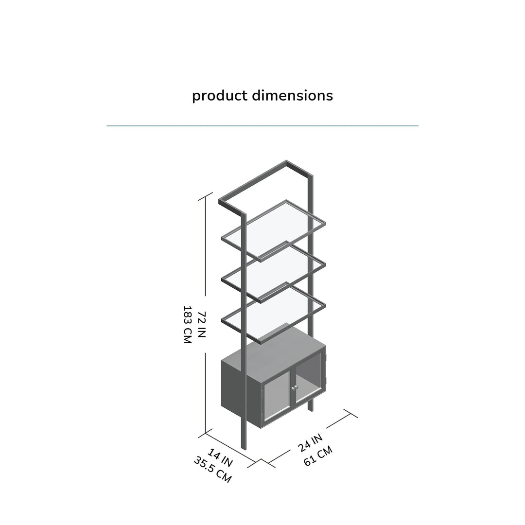 Contemporary Glass & Metal bookcase