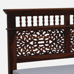 Load image into Gallery viewer, Solid Sheesham Wood Bed with Carved Headboard
