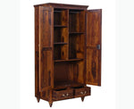 Load image into Gallery viewer, Classic Solid Wood Wardrobe with Elegant Carved Details and Dual Storage
