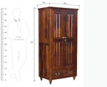 Load image into Gallery viewer, Classic Solid Wood Wardrobe with Elegant Carved Details and Dual Storage
