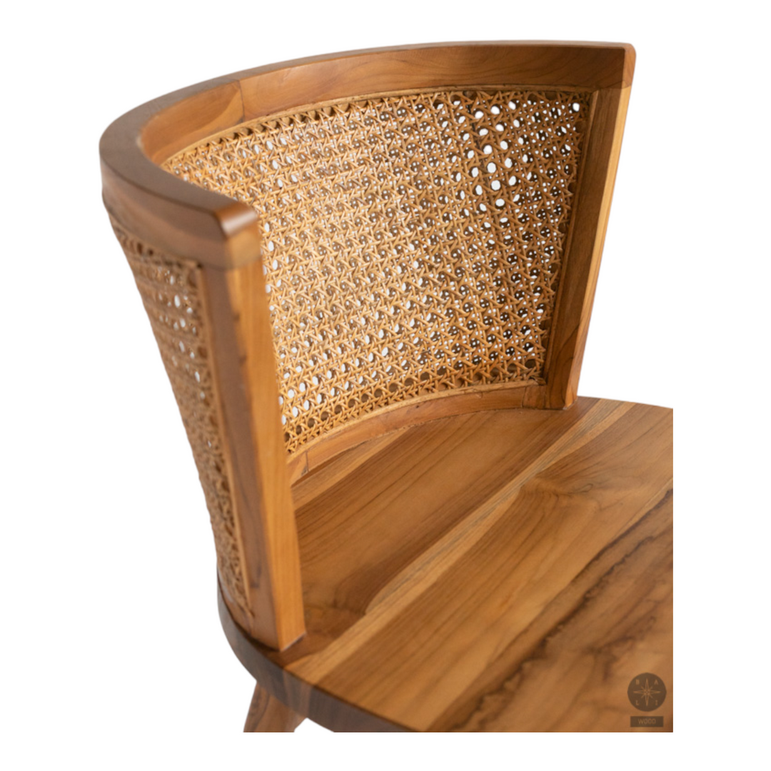 Solid Wood Handwoven Rattan Chair