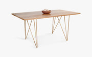Modern Geometric Dining Table with Brass Legs